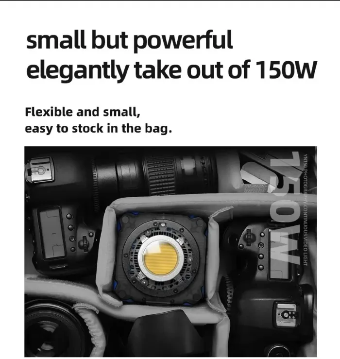 Комплект S: LED-світло, освітлювач, студійне світло Yongnuo YN150 (2700+6500K) + мережевий адаптер