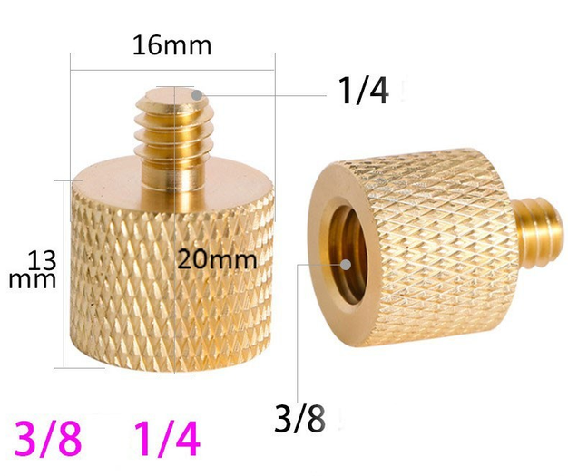 Нарізний адаптер-перехідник різі 3/8 на 1/4 (1/4 тато — 3/8 мама)