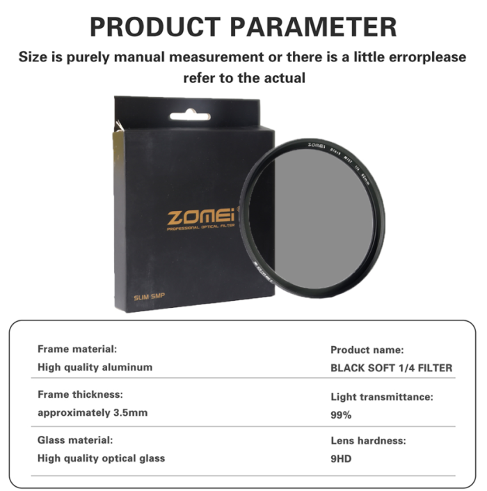 Світлофільтр Zomei 52 mm Black Mist 1/4