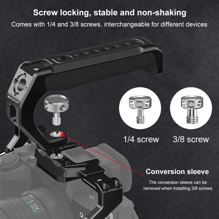 Універсальний верхній тримач для клітки, ручка для клітини, ручка Puluz PU3127B обвіс для фотоапаратів