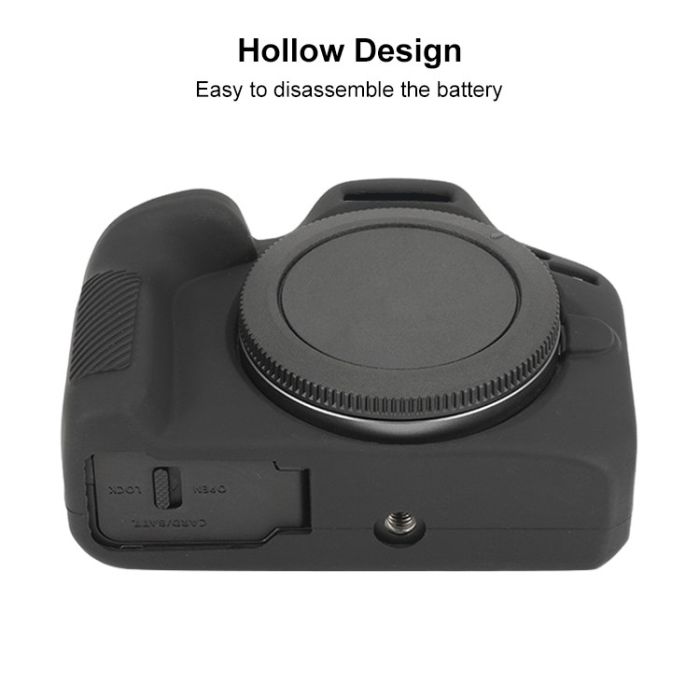 Захисний силіконовий чохол для фотоапаратів Canon EOS R100 — чорний