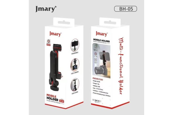 Кріплення (адаптер, тримач) для встановлення телефонів на камеру, монопод, штатив — обертовий JMARY BH-05