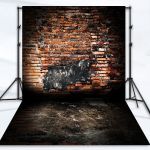 Фотофон, фон для фото вініловий текстурний 1.5×2.1 м Цегляна стіна (841651) у тубусі + "комір" — тримач