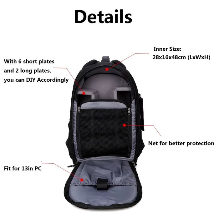 Фоторюкзак, рюкзак для фотоапаратів DULUDA (тип "3019")