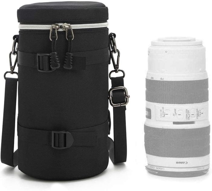 Захисний кофр, чохол, футляр, сумка для об'єктива, розмір L — 230 х 120 — чорний (код TBD0595714902)