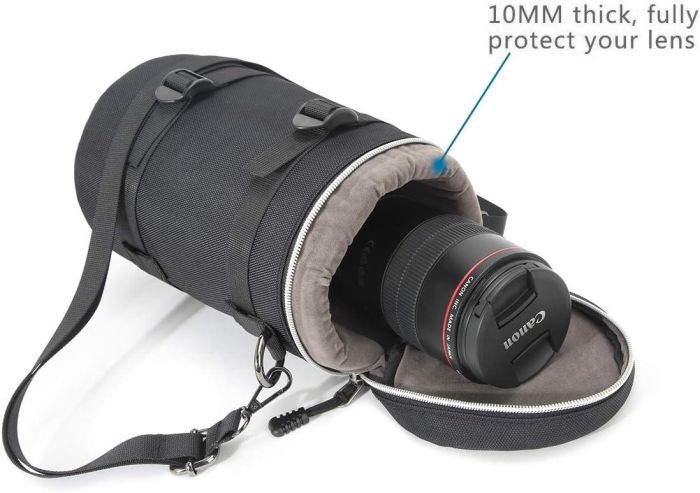 Захисний кофр, чохол, футляр, сумка для об'єктива, розмір L — 230 х 120 — чорний (код TBD0595714902)