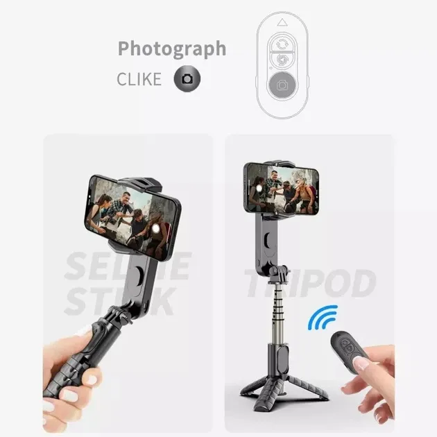 Стабілізатор, стедики, монопод, штатив, селфі палиця — Q09 для телефона з LED-підсвіткою і bluetooth від TOKQI