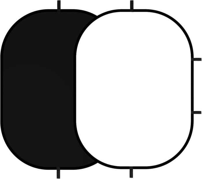 Фон складаний у пружинній рамці Selens BP-028 2 в 1 чорний-білий 150 x 200 см — тканинний