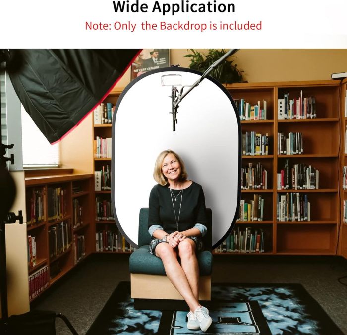 Фон складаний у пружинній рамці Selens BP-028 2 в 1 чорний-білий 150 x 200 см — тканинний