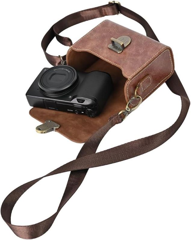 Сумка-катура, футляр, чохол для фотоапаратів CANON G7X, G7X Mark II, G7X Mark III — кава (тип 718)
