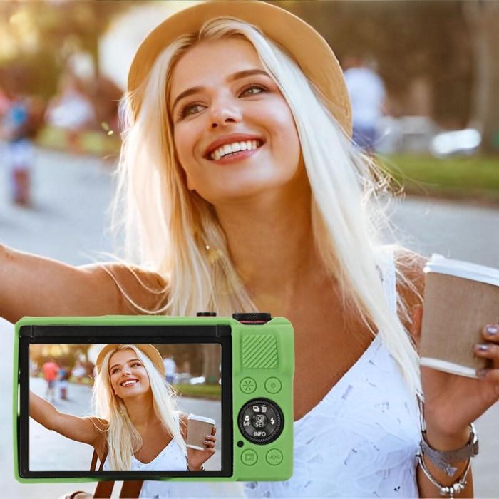 Захисний силіконовий чохол із кришкою для фотоапаратів CANON G7X Mark III — зелений