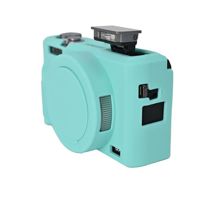 Захисний силіконовий чохол із кришкою для фотоапаратів CANON G7X Mark III — бірюзовий