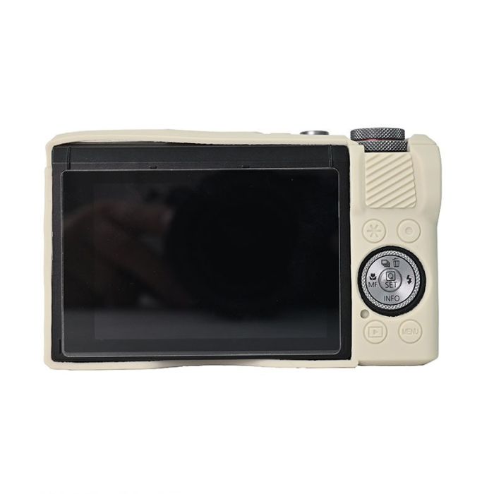 Захисний силіконовий чохол із кришкою для фотоапаратів CANON G7X Mark III — білий