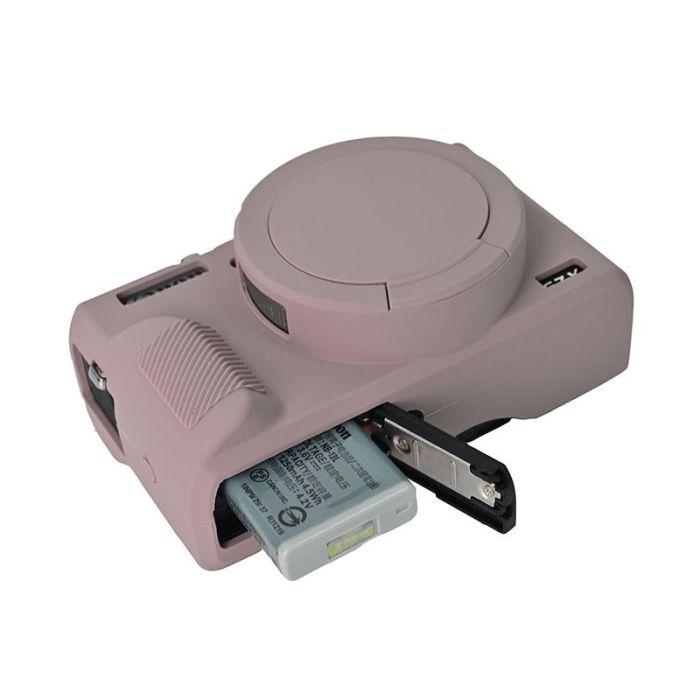 Захисний силіконовий чохол із кришкою для фотоапаратів CANON G7X Mark III — сірий