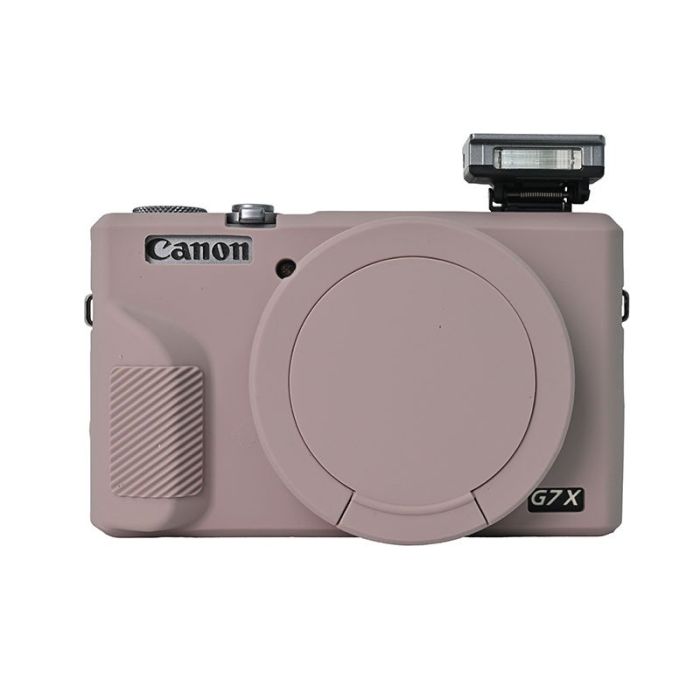 Захисний силіконовий чохол із кришкою для фотоапаратів CANON G7X Mark III — сірий