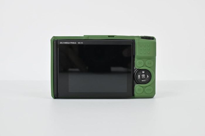 Захисний силіконовий чохол із кришкою для фотоапаратів CANON Powershot SX740 — зелений