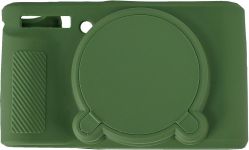 Захисний силіконовий чохол із кришкою для фотоапаратів CANON Powershot SX740 — зелений