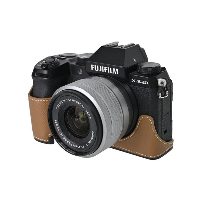Покращувач із доступом до відсіків і захисним ковпачком для об'єктива 15-45 для камер FujiFilm X-S20 — коричневий