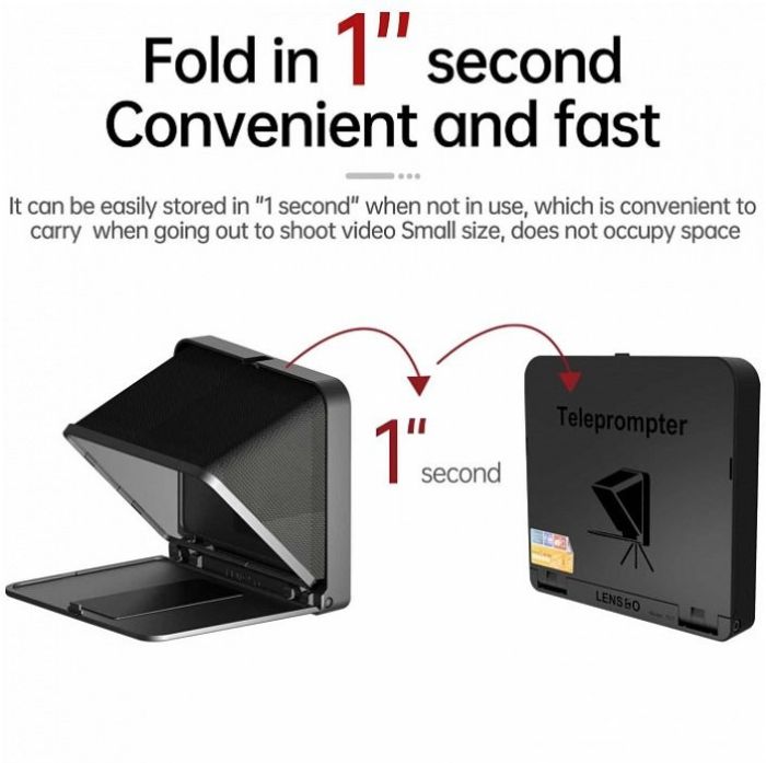 Міні телесуфлер — телепромтер LENSGO TC7 — суфлер для смартфона та фотоапарата