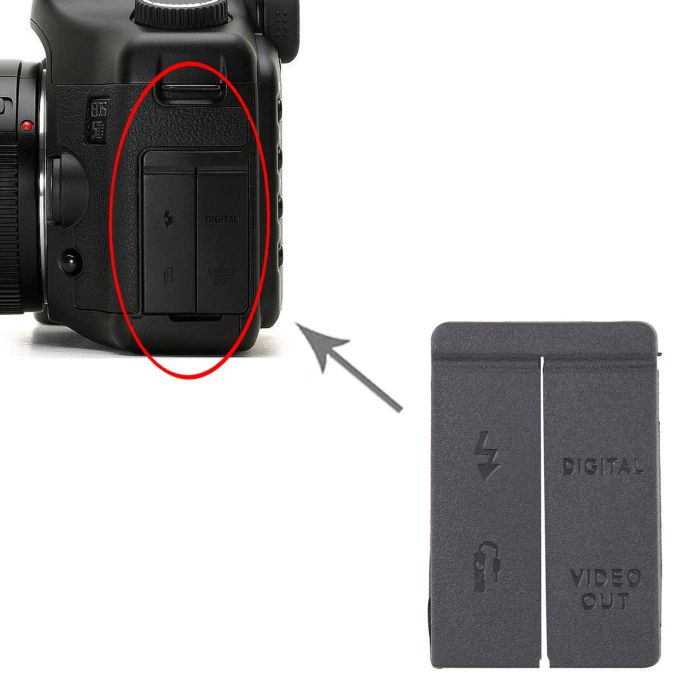 Заглушка гумка USB, роз'єм ДК і Video OUT для фотоапарата Canon 5D — комплект 2 шт.