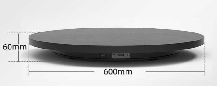 Поворотний, обертовий стіл для предметного знімання макрознімання Selens ND600 60 см навантаження до 55 кг. чорний