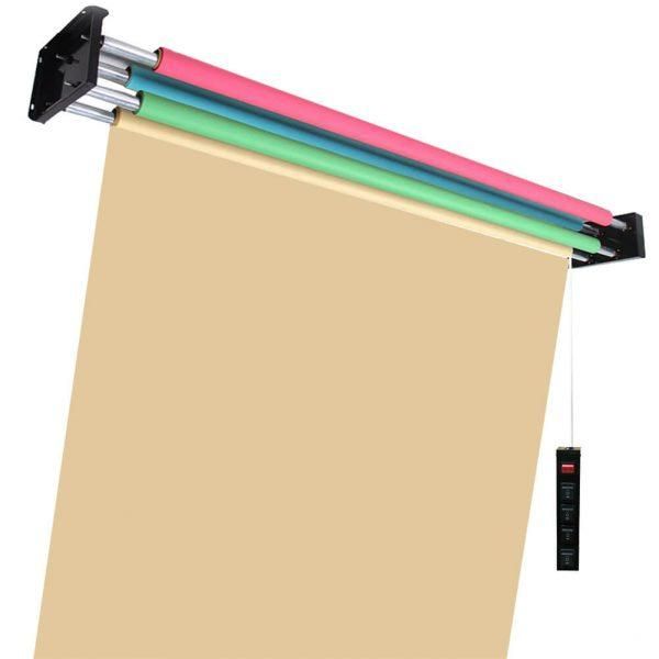 Моторизована система кріплення — 4 фонів на стіну або стелю Selens для фотостудії з пультом ДК