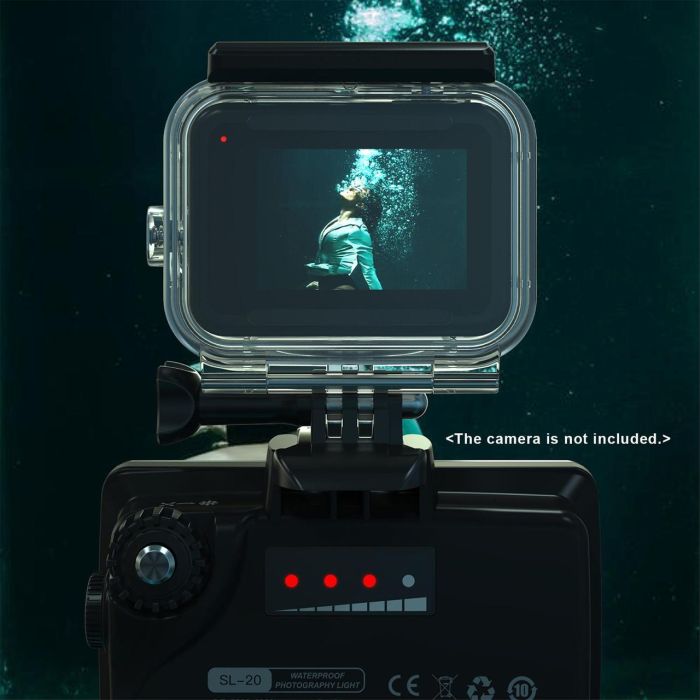 Лампа LED-світло з RGB водонепроникна Andoer SL-20, LED-підсвітка для екшн-камер Xiaomi YI, SJCam, GoPRO