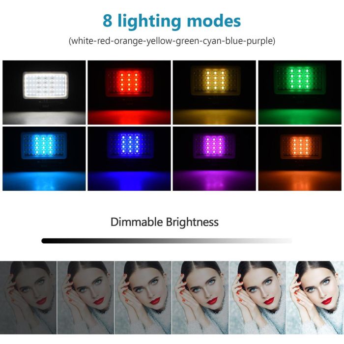 Лампа LED-світло з RGB водонепроникна Andoer SL-20, LED-підсвітка для екшн-камер Xiaomi YI, SJCam, GoPRO