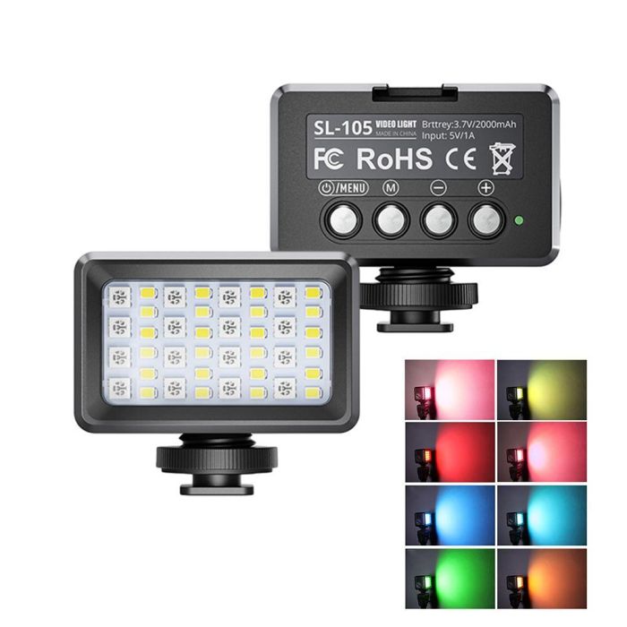 Лампа LED-світло з RGB водонепроникна Movo SL-105, LED-підсвітка для екшн-камер Xiaomi YI, SJCam, GoPRO