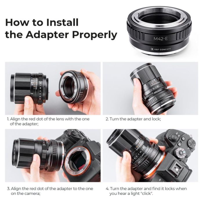 Адаптер (перехідник) K&F Concept — M42 — NEX (M42-E mount) для камер Sony з байонетом E-mount