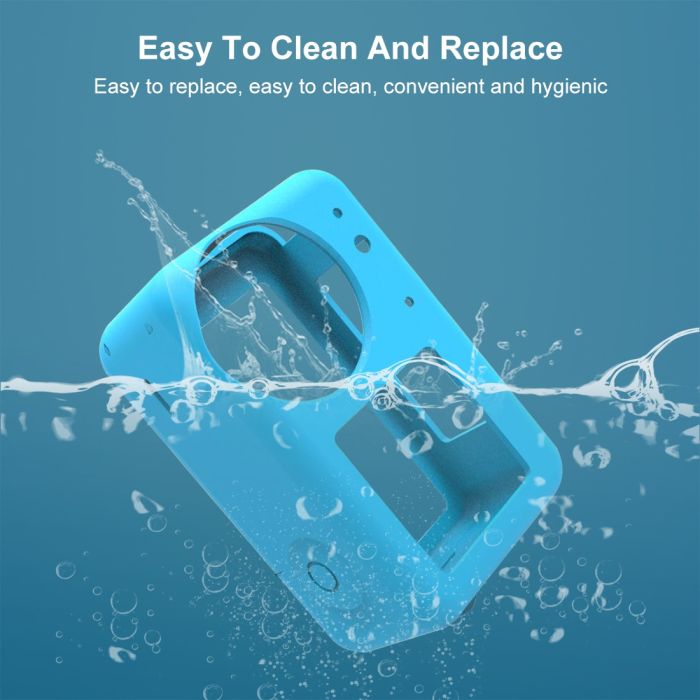 Силіконовий чохол, футляр із кришкою на об'єктив для екшн камер DJI OSMO Action 3, 4, 5 — синій код (MCGP01)