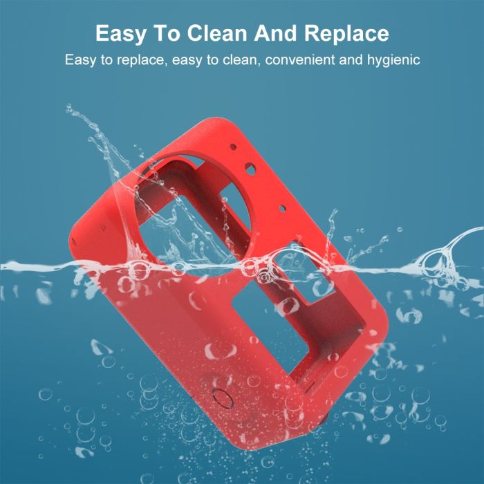 Силіконовий чохол, футляр із кришкою на об'єктив для екшн камер DJI OSMO Action 3, 4, 5 — червоний код (MCGP01)