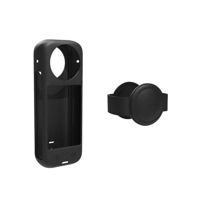 Силіконовий чохол для камери Insta360 X4 і кришка-ковпачок для об'єктива — чорний