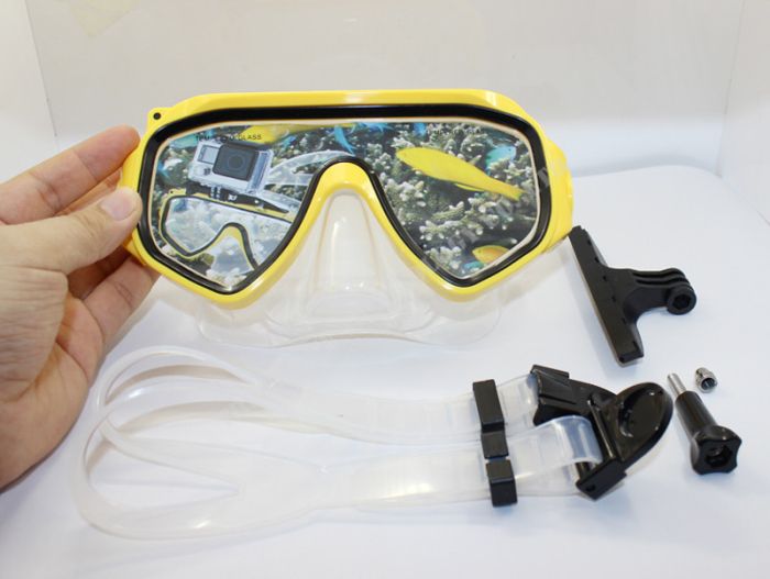 Маска для дайвінгу з кріпленням для екшен камер Xiaomi YI, SJCam, GoPRO (код № XTGP219)