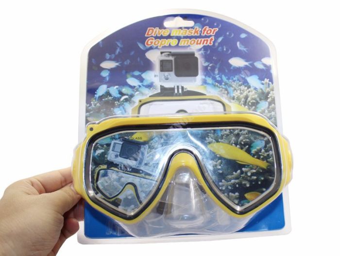 Маска для дайвінгу з кріпленням для екшен камер Xiaomi YI, SJCam, GoPRO (код № XTGP219)