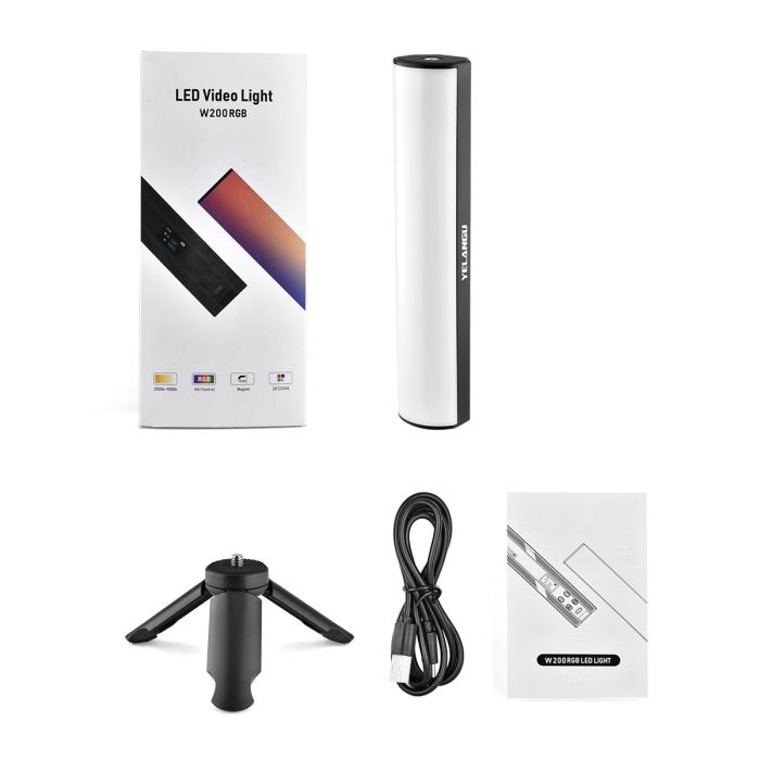 Компактний LED — освітлювач, відеосвітло, жезл RGB — Yelangu — W200 RGB (20 см)