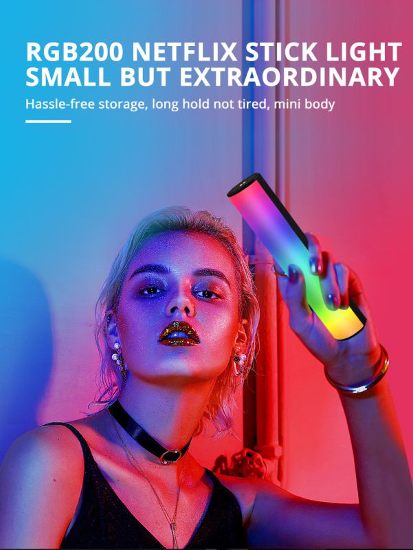 Компактний LED — освітлювач, відеосвітло, жезл RGB — Yelangu — W200 RGB (20 см)