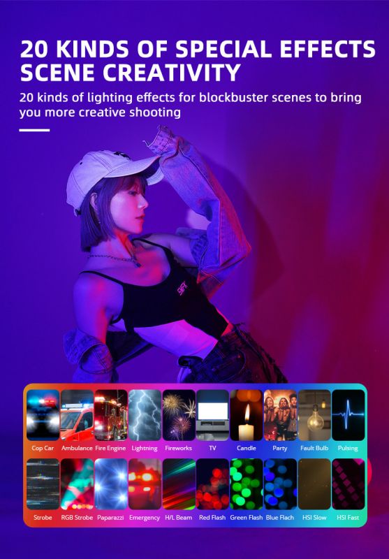 Компактний LED — освітлювач, відеосвітло, жезл RGB — Yelangu — W200 RGB (20 см)