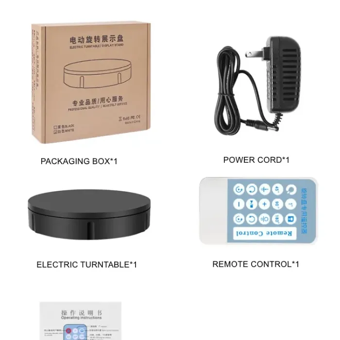 Поворотний, обертовий стіл для предметного знімання макрознімання Puluz DCA1268B 30 см навантаження до 100 кг! чорний