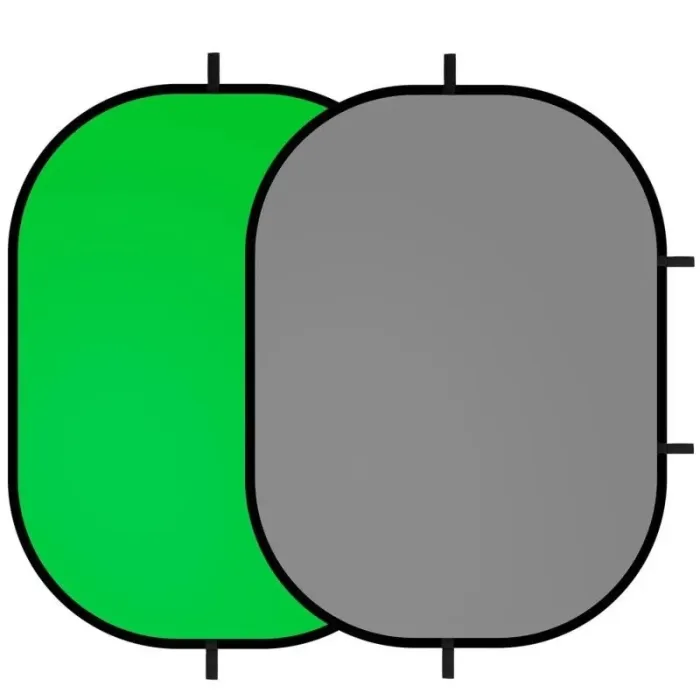 Фон складаний у пружинній рамці Selens BP-028 2 в 1 сіро-зелений (хромокей) 150 x 200 см — тканинний