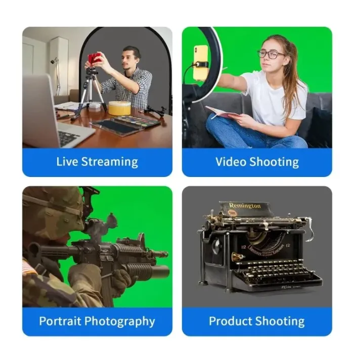 Фон складаний у пружинній рамці Selens BP-028 2 в 1 сіро-зелений (хромокей) 150 x 200 см — тканинний