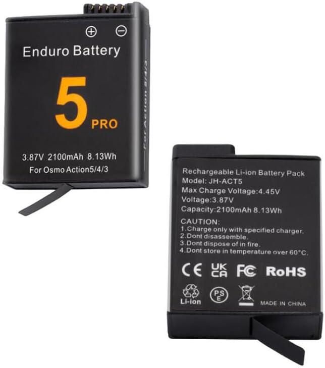 Акумулятор JH-AC5 для DJI Osmo Action 5 Pro, Action 4, Action 3 аналог 2100 мА·год