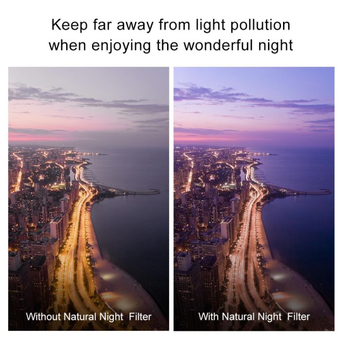 Світлофільтр K&F Concept 58 mm Natural Night (Натуральна ніч) XK44 Nano покриття, оптичне скло Німеччина