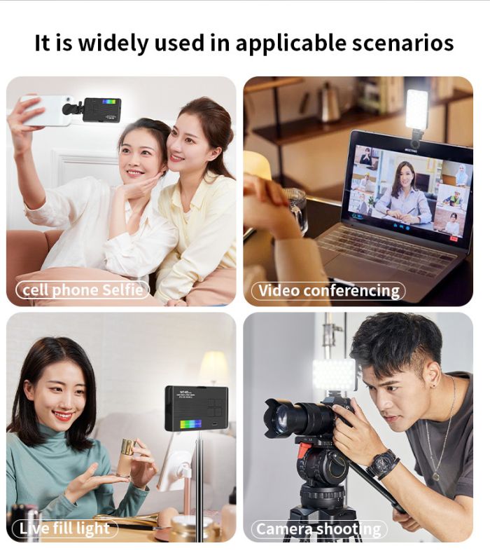 Накамерне світло M140 RGB Pocket Fill Light з можливістю кріплення на смартфон і з вбудованим акумулятором