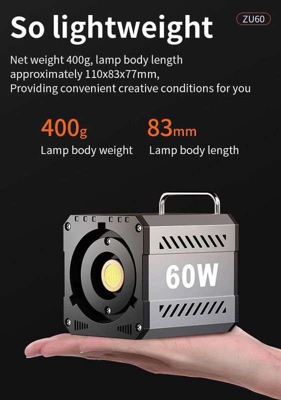 LED-світло, освітлювач, студійне світло ZU60 60W (2700-7500K)