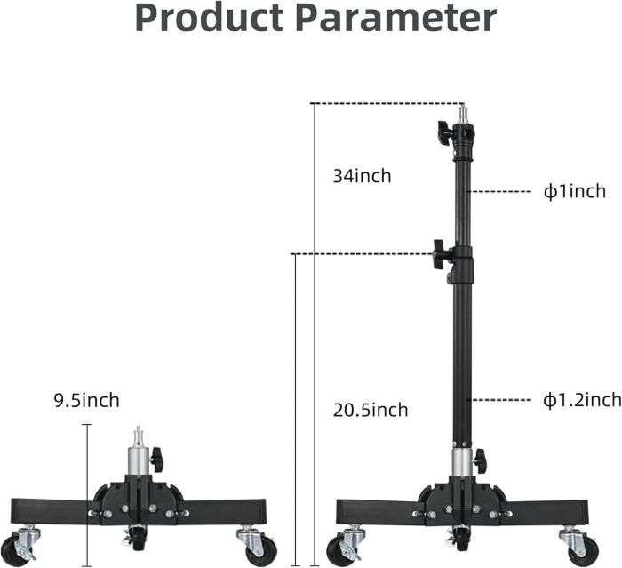 Студійна стійка на коліщатках (роликах) Andoer D12591 (24-86 см)