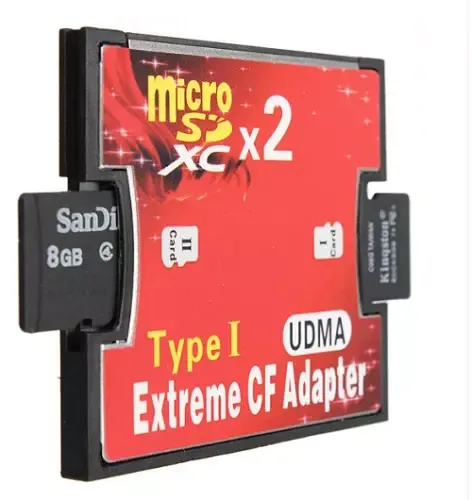 Адаптер перехідник Dual Slot — 2 x microSD на Compact Flash CF Type I (2 x TF (micro SD) — CF)