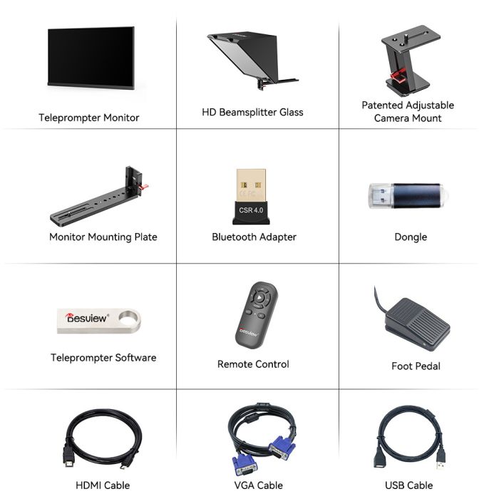 Професійний телесуфлер-телевізор Desview (Bestview) T20 (20") broadcast telepromter