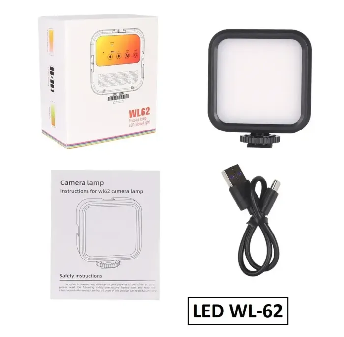 Накамерне світло (mini LED) WL62 (Bi-color 3000K — 5500 K) з вбудованим акумулятором 2000 ma
