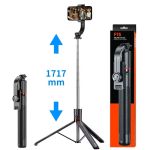 Селфі палиця, штатив-монопод для телефона з Bluetooth пультом від TOKQI Selfie Stick F15 (чорний) 171,7 см.